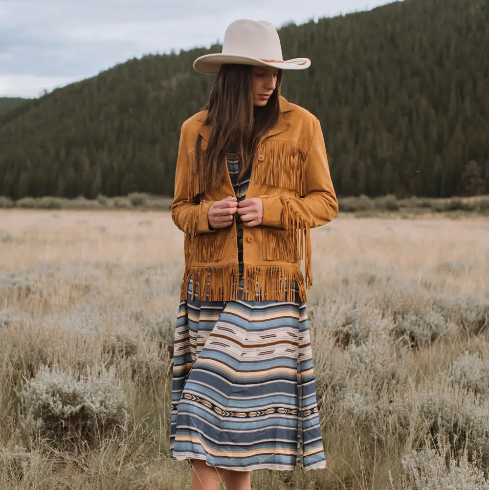 Stetson Fringe Suede Jacket Tan Outlet