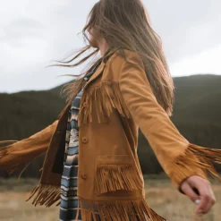 Stetson Fringe Suede Jacket Tan Outlet