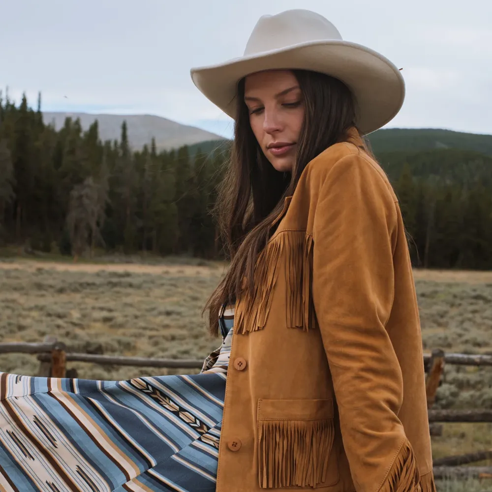 Stetson Fringe Suede Jacket Tan Outlet