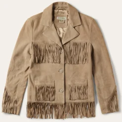 Stetson Fringe Suede Jacket Light Tan New