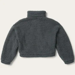 Stetson Fuzzy Teddy Bear Fleece Jacket Grey New