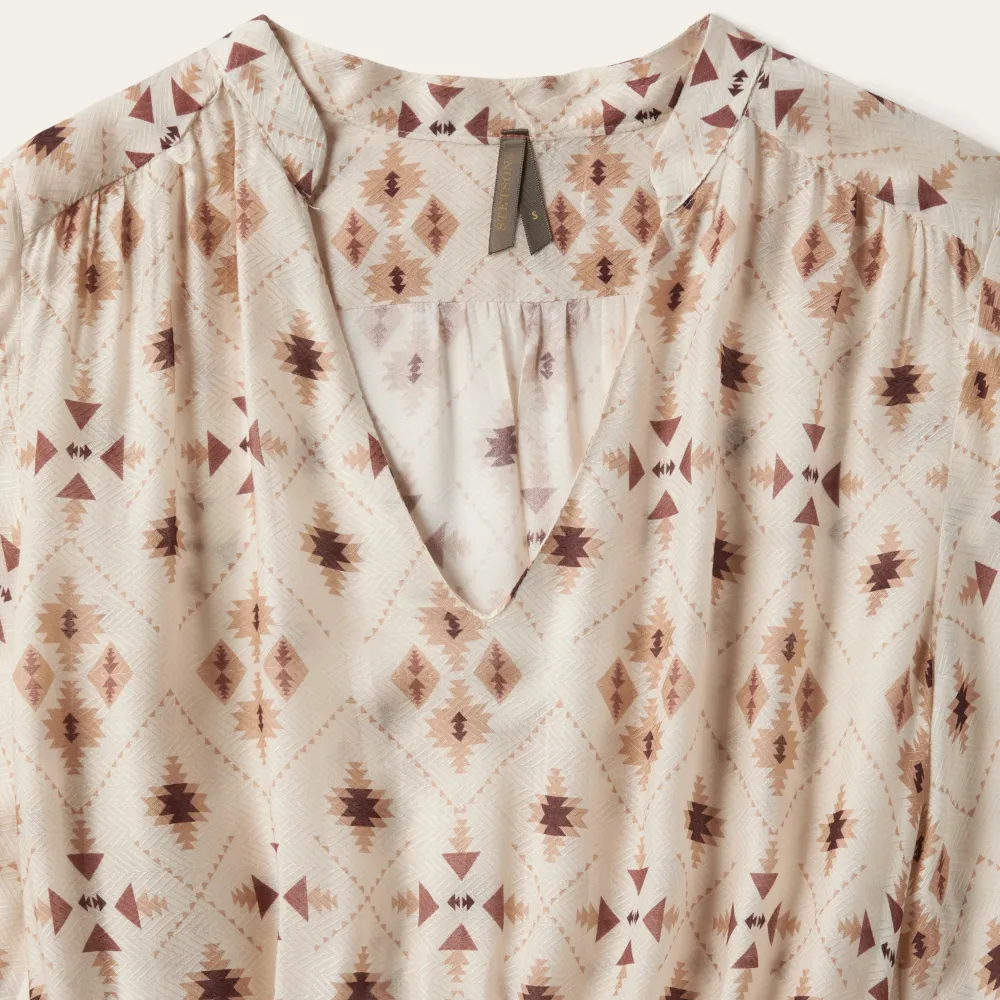 Stetson Gaucho Herringbone Dress White