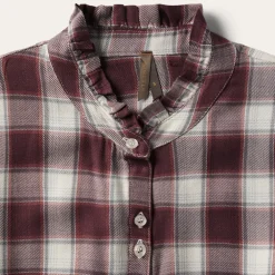 Stetson Gaucho Plaid Prairie Shirt Dress Wine Outlet