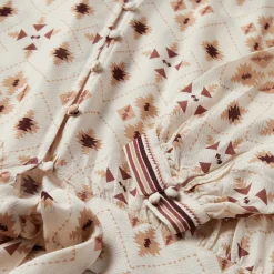 Stetson Gaucho Print Herringbone Blouse White Sale