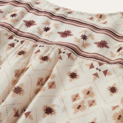 Stetson Gaucho Print Herringbone Blouse White Clearance