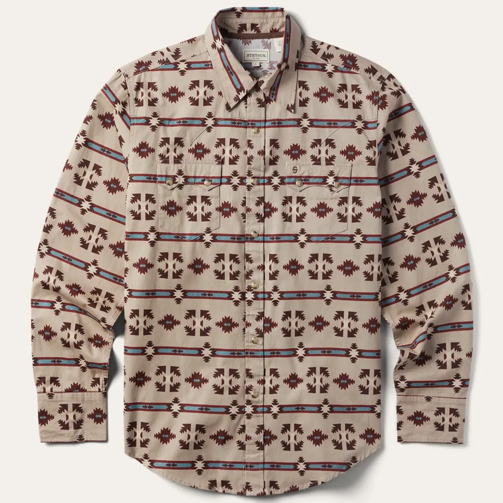Stetson Gaucho Stripe Shirt Brown Hot