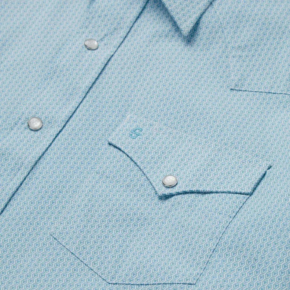 Stetson Geo Western Shirt Blue Best