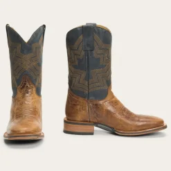 Stetson Goddard Burnished Blue   Leather Boot Brown New