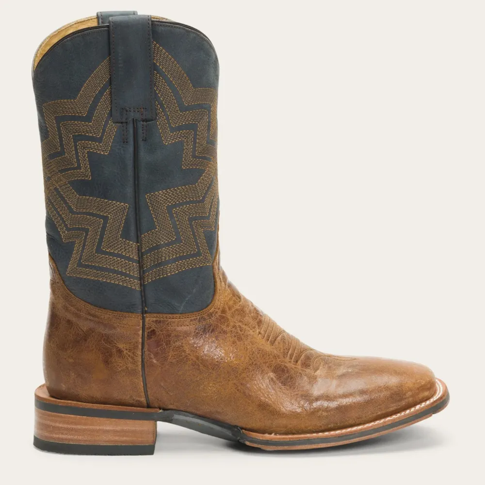 Stetson Goddard Burnished Blue Leather Boot Brown New