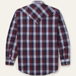 Stetson Good Luck Plaid Western Shirt Wine Discount