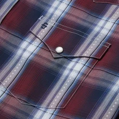 Stetson Good Luck Plaid Western Shirt Wine Discount
