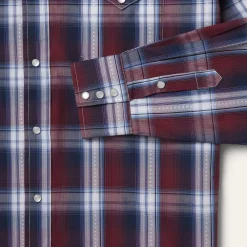 Stetson Good Luck Plaid Western Shirt Wine Discount