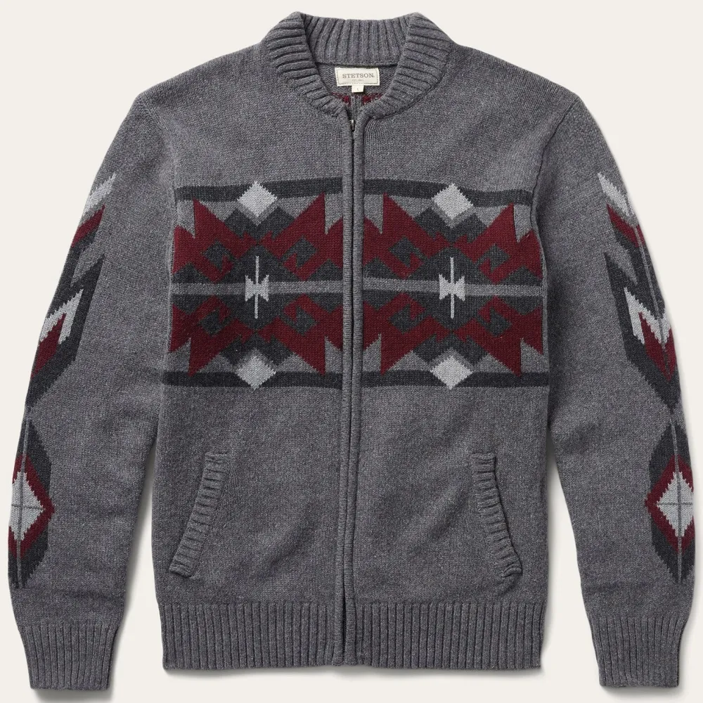 Stetson Aztec Cardigan Grey New