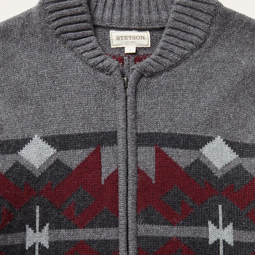 Stetson Aztec Cardigan Grey Discount