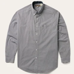 Stetson Geo Print Button Front Shirt Grey New
