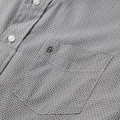 Stetson Geo Print Button Front Shirt Grey New