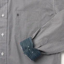 Stetson Geo Print Button Front Shirt Grey New