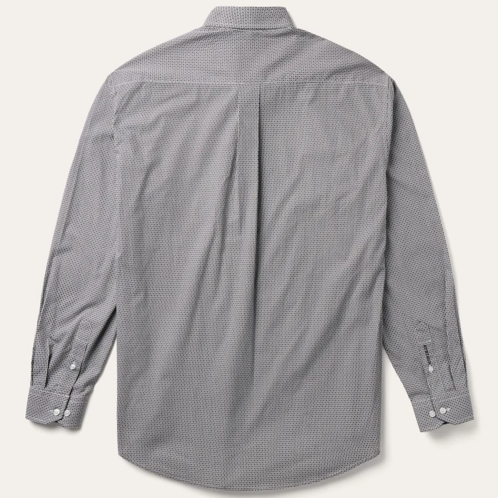 Stetson Geo Print Button Front Shirt Grey