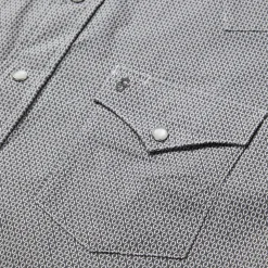 Stetson Geo Print Western Shirt Grey New