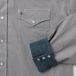Stetson Geo Print Western Shirt Grey New