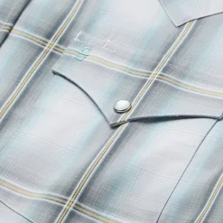 Stetson Sky Ombre Plaid Western Shirt Grey Outlet