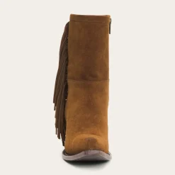 Stetson Halle Suede Fringe Side Zip Boot Brown Discount