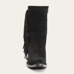 Stetson Halle Suede Fringe Side Zip Boot Black Hot