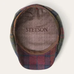 Stetson Hatteras Virgin Wool Wine/Green/Blue Check Online