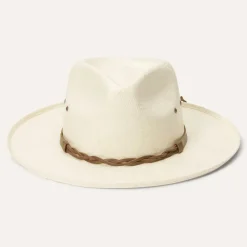 Stetson Helena Straw Fedora Natural Outlet