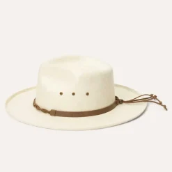 Stetson Helena Straw Fedora Natural Outlet