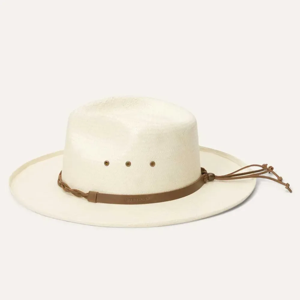 Stetson Helena Straw Fedora Natural Discount