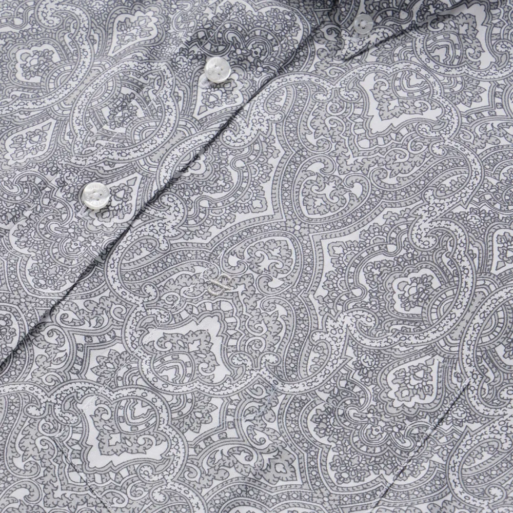 Stetson Highland Paisley Button-Front Shirt Grey Clearance