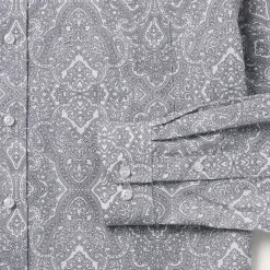 Stetson Highland Paisley Button-Front Shirt Grey Clearance