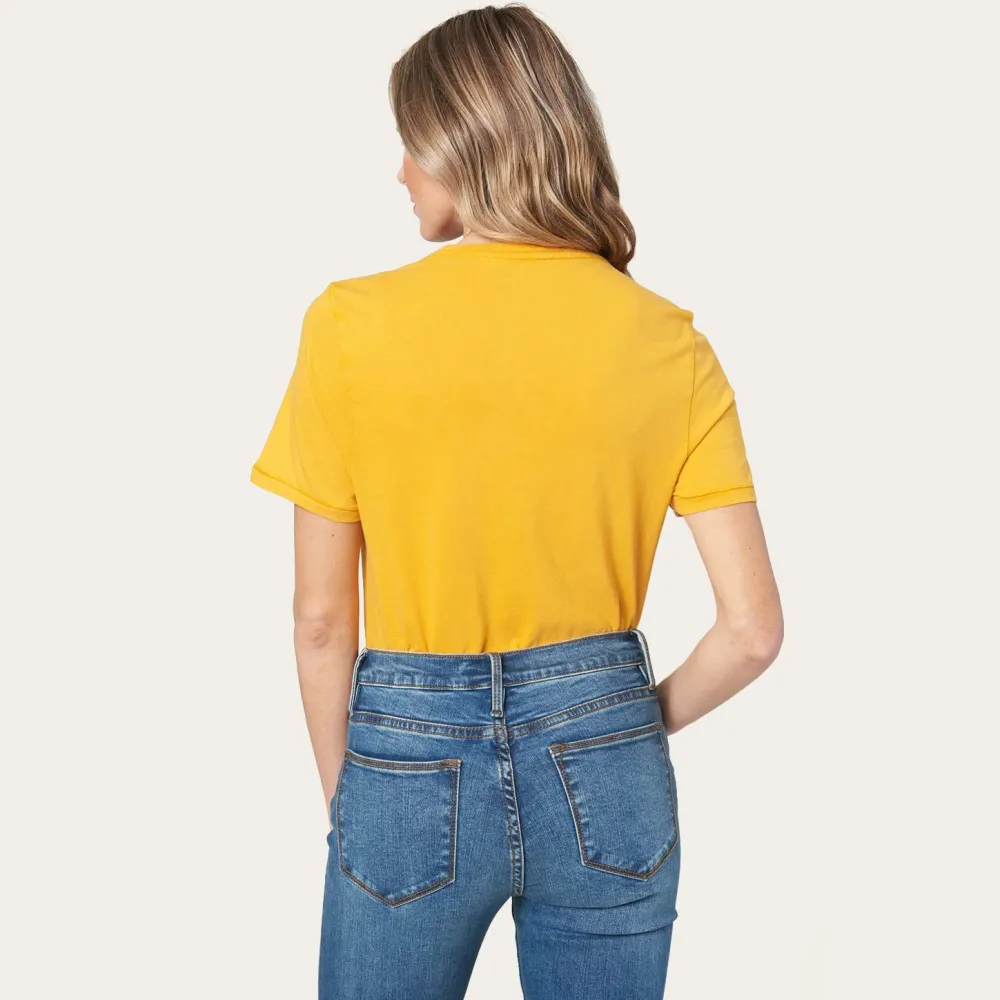 Stetson Hold Your Horses Graphic Tee Yellow New