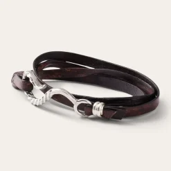 Stetson Hook Leather Bracelet Brown Leather Hot