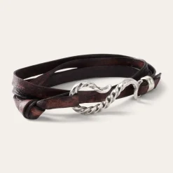 Stetson Hook Leather Bracelet Brown Leather Hot
