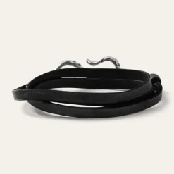 Stetson Hook Leather Bracelet Black Leather Best
