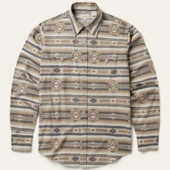 Stetson Horizontal Aztec Print Western Shirt Brown Sale