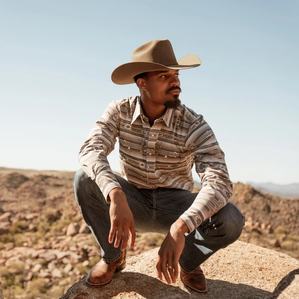 Stetson Horizontal Aztec Print Western Shirt Brown Sale