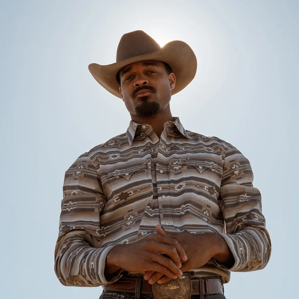 Stetson Horizontal Aztec Print Western Shirt Brown Sale