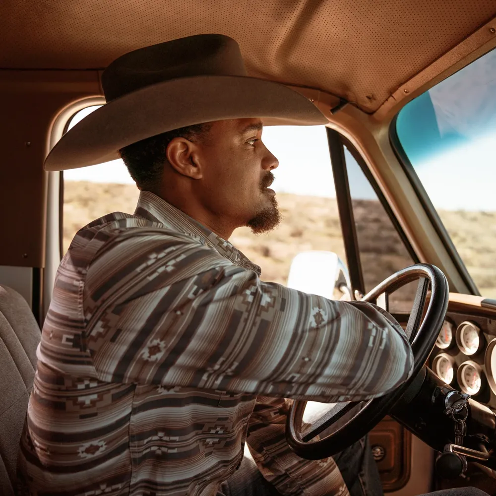 Stetson Horizontal Aztec Print Western Shirt Brown Sale