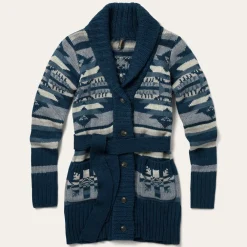 Stetson Indigo Aztec Belted Cardigan Blue Outlet