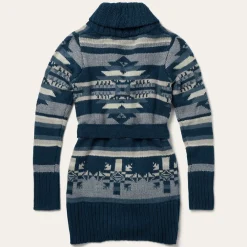 Stetson Indigo Aztec Belted Cardigan Blue Outlet