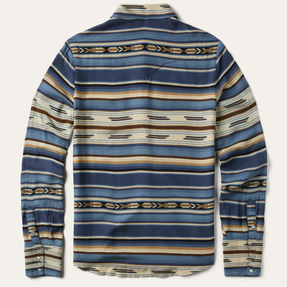 Stetson Indigo Serape Print Shirt Blue Outlet