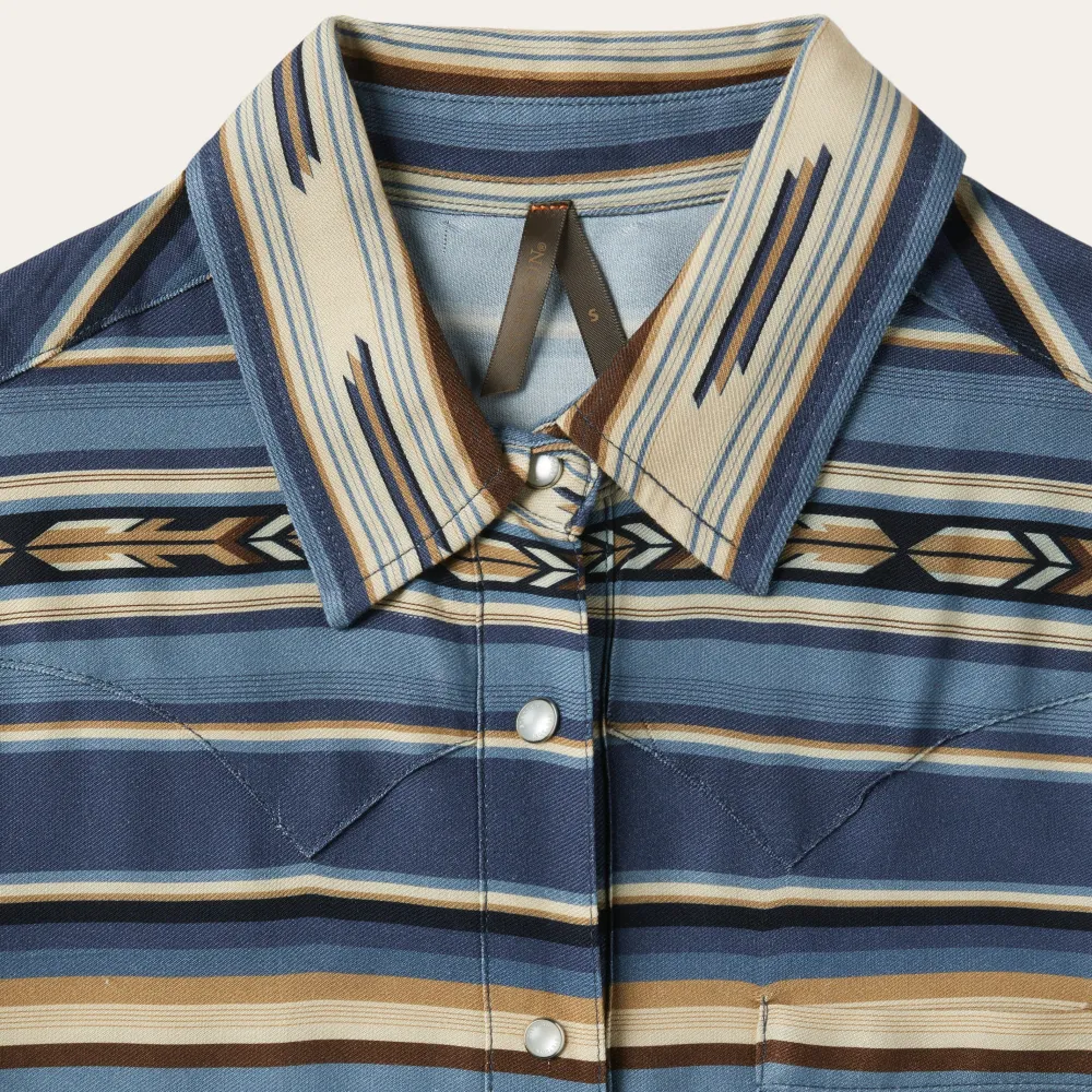 Stetson Indigo Serape Print Shirt Blue Outlet