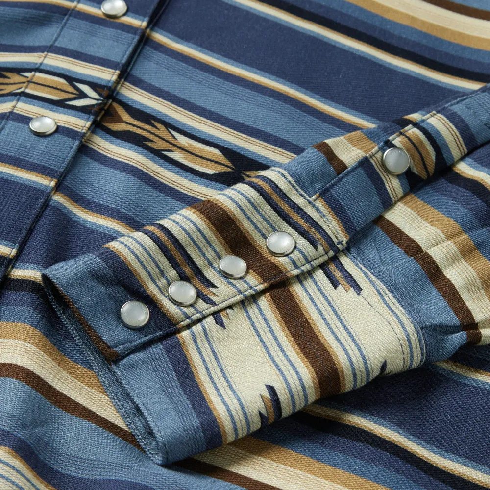 Stetson Indigo Serape Print Shirt Blue Outlet