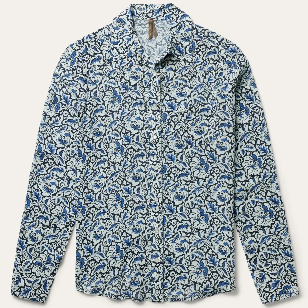 Stetson Indigo Tapestry Print Shirt Blue Clearance