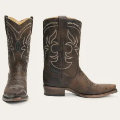Stetson Iris Mid-Calf Embroidered Boot Brown Hot
