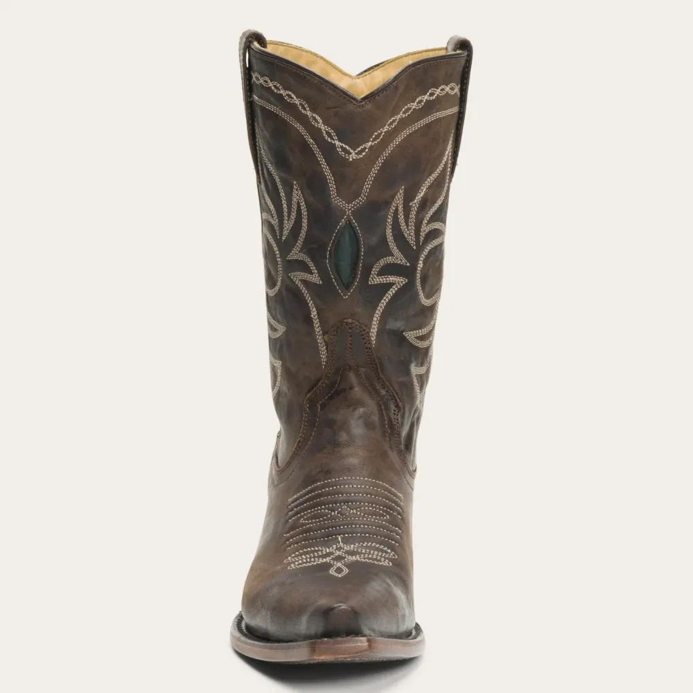 Stetson Iris Mid-Calf Embroidered Boot Brown Hot