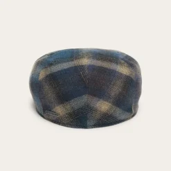 Stetson Ivy Virgin Wool Cap Blue Beige Check New